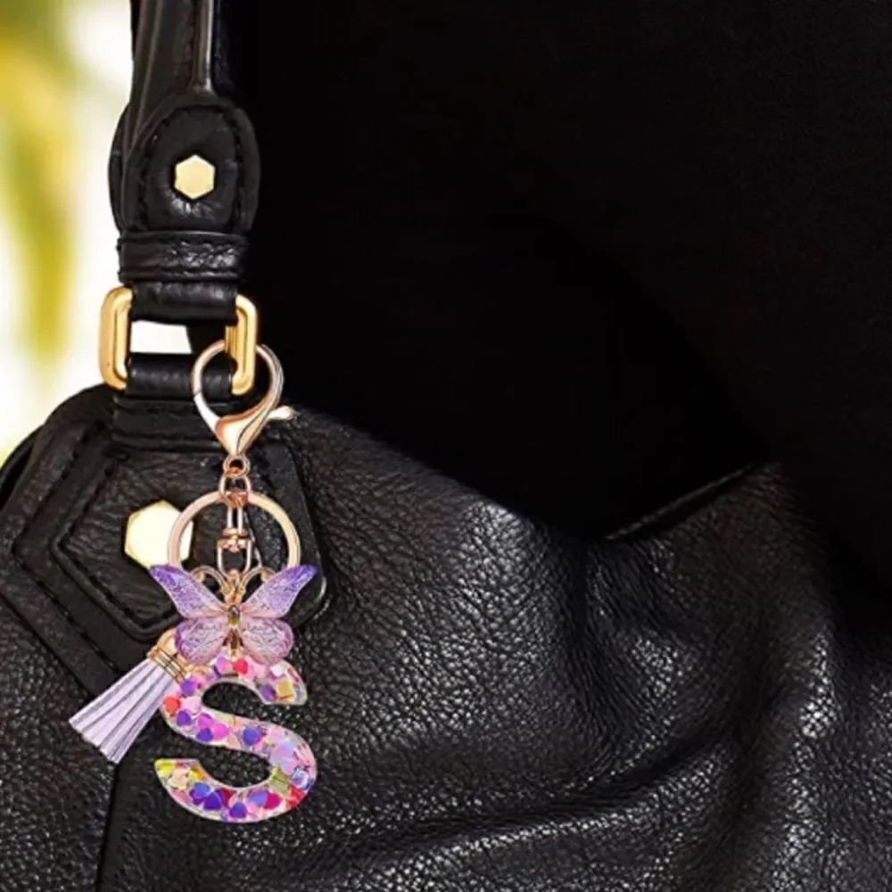 Initials Heart Tassel Keychain  - Picture 4 of 5